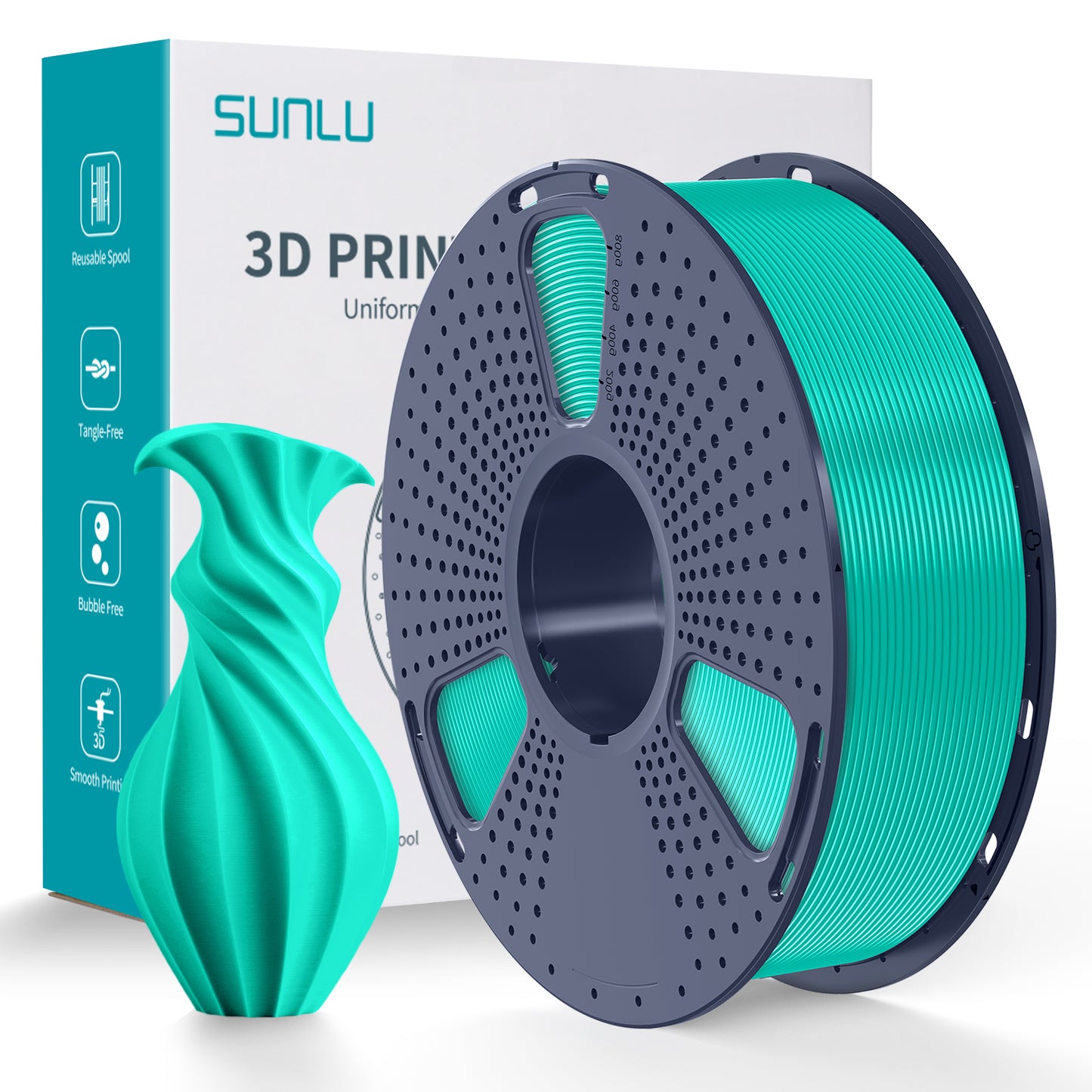 SUNLU PLA+ 3D Filament 1.75mm 1kg - Mint Green