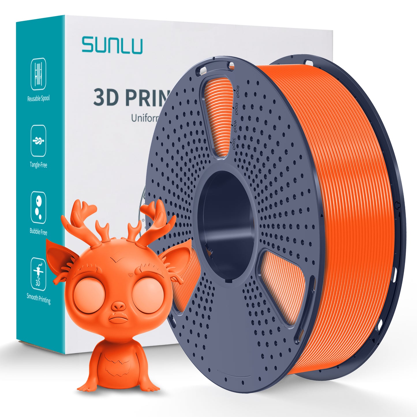 SUNLU PLA+ 3D Filament 1.75mm 1kg - Sunny Orange