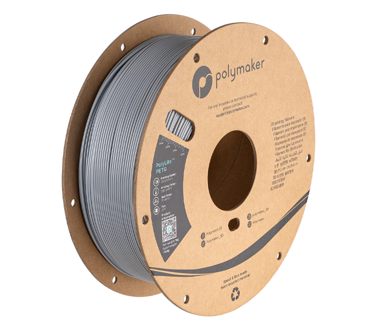 Polymaker PolyLite™ PETG 3D Filament 1.75mm 1kg - Grey