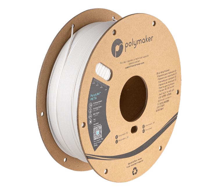 Polymaker PolyLite™ PETG 3D Filament 1.75mm 1kg - White