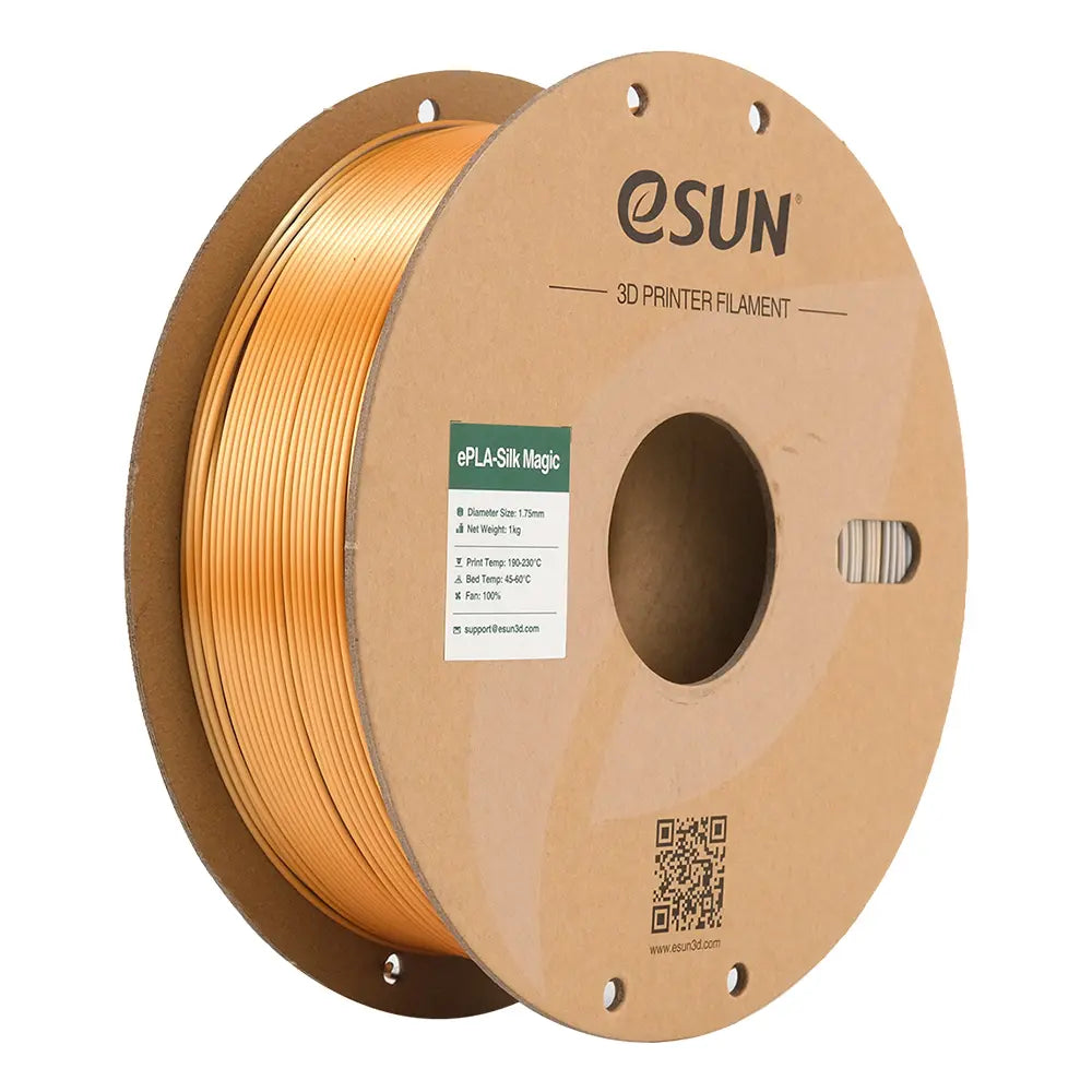 eSUN Silk Magic Dual Colour PLA 3D Print Filament 1.75mm 1kg - Gold/Silver
