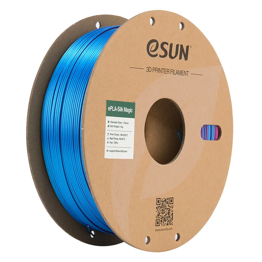 eSUN Silk Magic Dual Colour PLA 3D Print Filament 1.75mm 1kg - Red/Blue