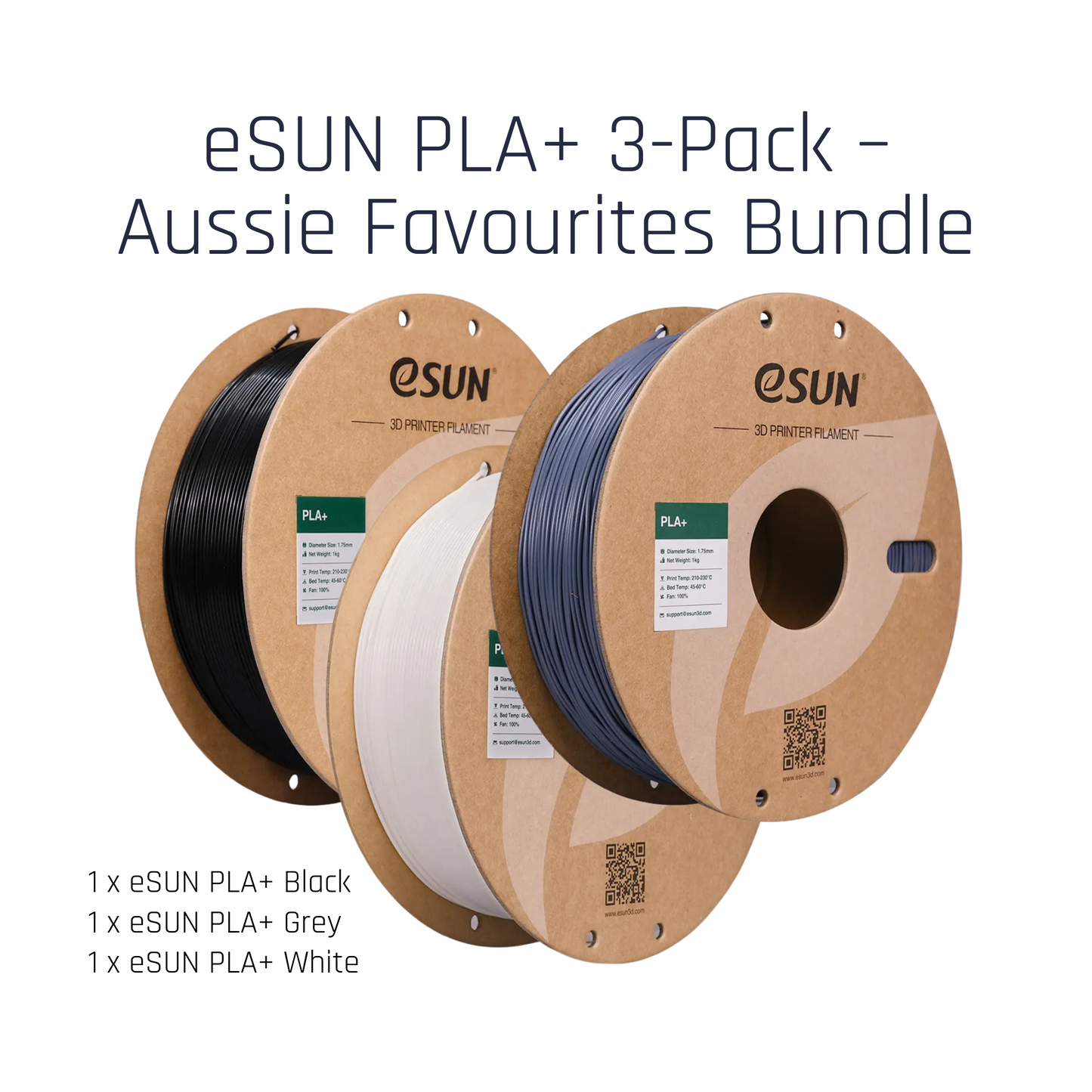 eSUN PLA+ 3-Pack – Aussie Favourites Bundle
