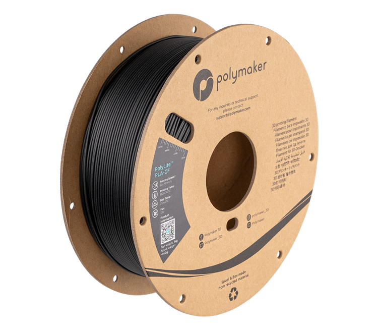 Polymaker PolyLite™ PLA-CF 3D Filament 1.75mm 1kg - Black